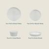 imageGibson Home Ultra 18 Piece Break and Chip Resistant Dinnerware Plates and Bowls Set Round Service for 6 Opal Glass WhiteWhite Modern Opal