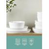 imageGibson Home Ultra 18 Piece Break and Chip Resistant Dinnerware Plates and Bowls Set Round Service for 6 Opal Glass WhiteWhite Modern Opal