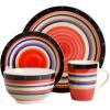 imageGibson Home Vibes Dinnerware Set Service for 4 12pcs Assorted ColorsMulticolor