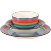 imageGibson Home Vibes Dinnerware Set Service for 4 12pcs Assorted ColorsRainbow Blue