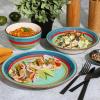imageGibson Home Vibes Dinnerware Set Service for 4 12pcs Assorted ColorsRainbow Green