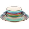 imageGibson Home Vibes Dinnerware Set Service for 4 12pcs Assorted ColorsRainbow Green