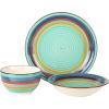 imageGibson Home Vibes Dinnerware Set Service for 4 12pcs Assorted ColorsRainbow Green