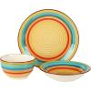 imageGibson Home Vibes Dinnerware Set Service for 4 12pcs Assorted ColorsRainbow Yellow