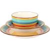 imageGibson Home Vibes Dinnerware Set Service for 4 12pcs Assorted ColorsRainbow Yellow