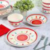 imageGibson Home Vibes Dinnerware Set Service for 4 12pcs Assorted ColorsRed