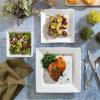 imageGibson Home Zen Buffet Hard Square Porcelain Chip and Scratch Resistant Dinnerware Set White Service for 8 24pcs