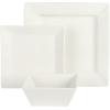 imageGibson Home Zen Buffet Hard Square Porcelain Chip and Scratch Resistant Dinnerware Set White Service for 8 24pcs