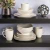 imageGibson Home Zen Buffet Porcelain Chip and Scratch Resistant Dinnerware Plates Bowls and Mugs Set Service for 4 16pcs White Square Dishes