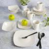 imageGibson Home Zen Buffet Porcelain Chip and Scratch Resistant Dinnerware Plates Bowls and Mugs Set Service for 4 16pcs White Square Dishes