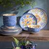 imageLaurie Gates by Gibson Hand Painted Tierra Mix and Match Dinnerware Set Service for 4 12pcs Tile