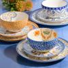 imageLaurie Gates by Gibson Hand Painted Tierra Mix and Match Dinnerware Set Service for 4 12pcs Tile