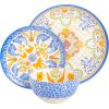 imageLaurie Gates by Gibson Hand Painted Tierra Mix and Match Dinnerware Set Service for 4 12pcs Tile