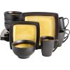 imageGibson Elite Ocean Paradise Square Reactive Glaze Stoneware Dinnerware Set Service for 4 16pcs JadeAmber