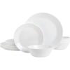imageGibson Home Ultra 18 Piece Break and Chip Resistant Dinnerware Plates and Bowls Set Round Service for 6 Opal Glass WhiteOpal Glass  Round