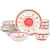 imageGibson Home Vibes Dinnerware Set Service for 4 12pcs Assorted ColorsRed