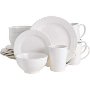 imageGibson  10250416RM Gibson Home Amelia Court 16 Piece Dinnerware Set WhiteWhite Embossed