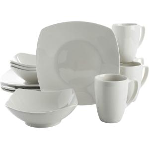 imageGibson  10250416RM Gibson Home Amelia Court 16 Piece Dinnerware Set WhiteWhite Soft Square
