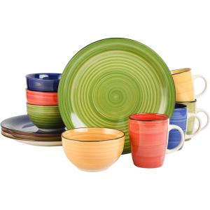 imageGibson Home Vibes Dinnerware Set Service for 4 12pcs Assorted ColorsAssorted Colors