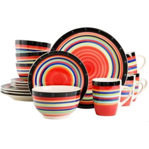 imageGibson Home Vibes Dinnerware Set Service for 4 12pcs Assorted ColorsMulticolor