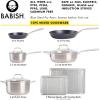 imageBabish 12Piece Mixed Material Stainless Steel Carbon Steel ampamp Aluminum Professional Grade Cookware Set WBaking Sheets
