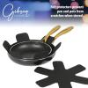 imageGibson Home 12 Piece Heavy Gauge Nonstick Induction Aluminum Cookware Set wFelt Protector  Black with Gold Speckle Interior