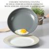 imageMartha Stewart Delaroux 10 Piece Stainless Steel Cookware Set wPFAs Free Premium Nonstick Ceramic Interior