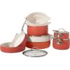 imageOprahs Favorite Things  12 Piece Triply Stainless Steel Pots and Pans Cookware Set wNonStick NonToxic Ceramic Interior Ceramic Steamer Inserts ampamp 12 Protective Care BagsTerracotta Orange