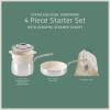 imageOprahs Favorite Things  12 Piece Triply Stainless Steel Pots and Pans Cookware Set wNonStick NonToxic Ceramic Interior Ceramic Steamer Inserts ampamp 12 Protective Care BagsStainless Steel and Cream