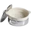 imageOprahs Favorite Things  12 Piece Triply Stainless Steel Pots and Pans Cookware Set wNonStick NonToxic Ceramic Interior Ceramic Steamer Inserts ampamp 12 Protective Care BagsStainless Steel and Cream