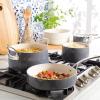 imageOprahs Favorite Things  12 Piece Triply Stainless Steel Pots and Pans Cookware Set wNonStick NonToxic Ceramic Interior Ceramic Steamer Inserts ampamp 12 Protective Care BagsStone Gray