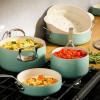 imageOprahs Favorite Things  12 Piece Triply Stainless Steel Pots and Pans Cookware Set wNonStick NonToxic Ceramic Interior Ceramic Steamer Inserts ampamp 12 Protective Care BagsSage Green