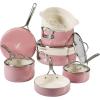 imageOprahs Favorite Things  12 Piece Triply Stainless Steel Pots and Pans Cookware Set wNonStick NonToxic Ceramic Interior Ceramic Steamer Inserts ampamp 12 Protective Care BagsPink Orchid