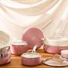 imageOprahs Favorite Things  12 Piece Triply Stainless Steel Pots and Pans Cookware Set wNonStick NonToxic Ceramic Interior Ceramic Steamer Inserts ampamp 12 Protective Care BagsPink Orchid