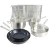 imageBabish 12Piece Mixed Material Stainless Steel Carbon Steel ampamp Aluminum Professional Grade Cookware Set WBaking Sheets