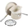 imageOprahs Favorite Things  12 Piece Triply Stainless Steel Pots and Pans Cookware Set wNonStick NonToxic Ceramic Interior Ceramic Steamer Inserts ampamp 12 Protective Care BagsOat White