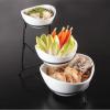 imageGibson Elite Gracious Dining Dinnerware 3Tier Oval Bowl White