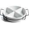 imageGibson Elite Gracious Dining Dinnerware 4Section Tray Set with Metal Rack White