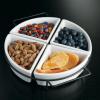 imageGibson Elite Gracious Dining Dinnerware 4Section Tray Set with Metal Rack White