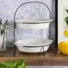 imageGibson Home Gracious Dining 2Tier Serving Set wMetal Stand White