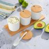 imageGibson Home Gracious Dining Dinnerware 10pc Condiment Jars wSpoons White