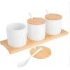 imageGibson Home Gracious Dining Dinnerware 10pc Condiment Jars wSpoons White