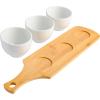 imageGibson Home Gracious Dining Dinnerware 3pc Tidbit Bowl Set wBamboo Tray White 3Piece Tidbit Bowl wBamboo Tray