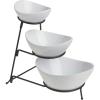 imageGibson Elite Gracious Dining Dinnerware 3Tier Oval Bowl White
