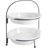 imageGibson Home Gracious Dining 2Tier Serving Set wMetal Stand White