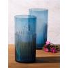 imageLyon Sky 8 Piece Hand Made 18 OZ Lapis Blue Colored Glass Tumbler Set wCoasters