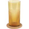 imageLyon Sky 8 Piece Hand Made 18 OZ Tumeric Yellow Colored Glass Tumbler Set wCoasters