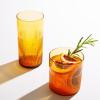 imageLyon Sky 8 Piece Hand Made 18 OZ Tumeric Yellow Colored Glass Tumbler Set wCoasters