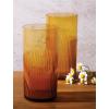 imageLyon Sky 8 Piece Hand Made 18 OZ Tumeric Yellow Colored Glass Tumbler Set wCoasters