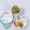 imageMartha Stewart Dragonfly Decorated Melamine Dinnerware Set  White Service for 4 12pcs